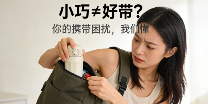 水杯看着小巧，但带在身上其实挺麻烦的