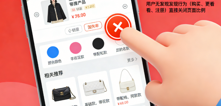 淘宝详情页的跳失率，其实就是用户从各种渠道点开页面后，没有完成自己的预期行为