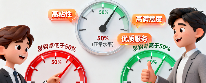 淘宝复购率一般的正常水平呢是在50%左右