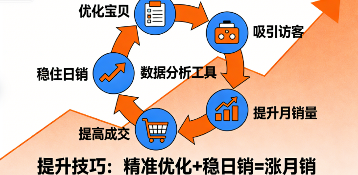 我们要是想提升淘宝月销量，就得靠数据分析工具找准方向，针对性优化宝贝