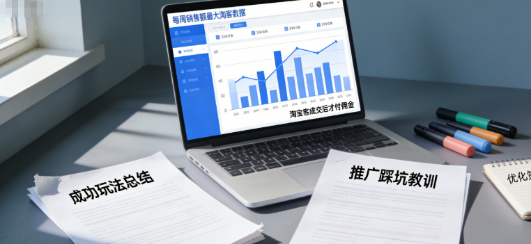 每周做数据分析，重点盯销量最大的淘客