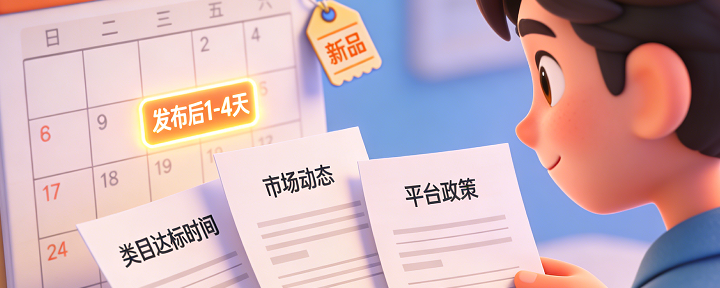 我们在发布新品后，一到四天内会陆续的获得新品标签