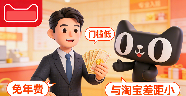 特别是天猫免年费以后，它和淘宝店铺的差距就越来越小了