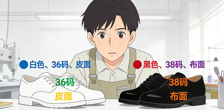 同一件商品的颜色、尺码、面料不一样，就对应着不同的SKU