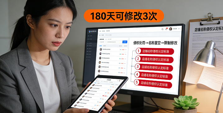 店铺名称180天之内可以修改三次