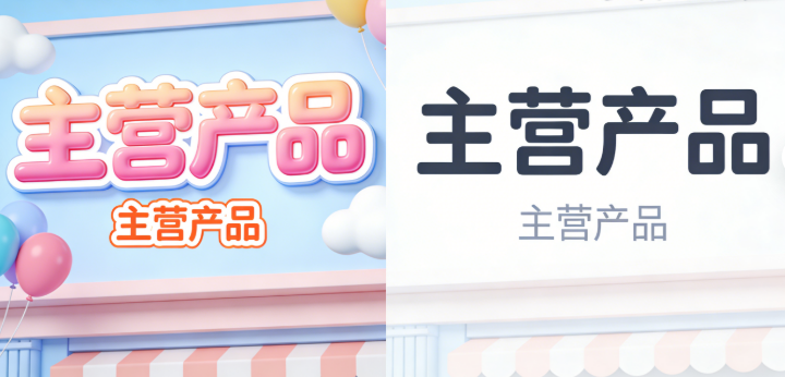 选字体得跟店铺风格搭配的上，走可爱风就别用太硬朗的字