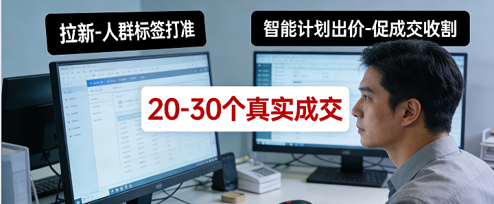 第1步要做的就是先拉新，把人群标签打准之后再用智能计划出价