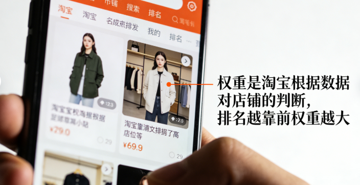 其实权重就是淘宝结合各项数据，给店铺打的一个综合评分