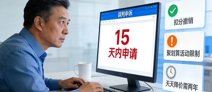 可以在违规后15天内提交申请，成功后，我们的扣分就会立刻撤销