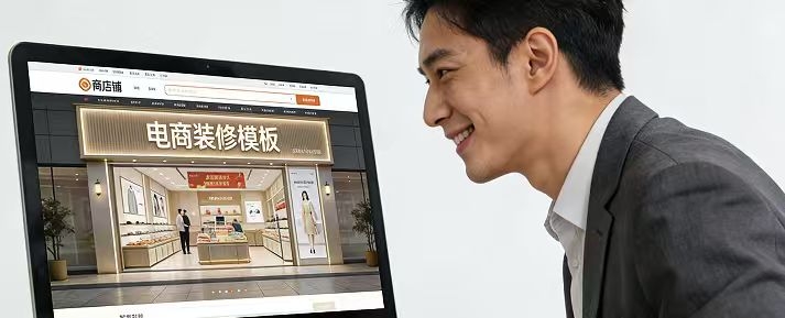 使用付费装修模板,你的店招会全屏扩展 使用付费装修模板,你的店招会全屏扩展